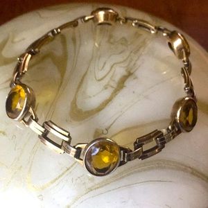 10k GF vintage cabochon link bracelet